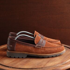 Donald Pliner Loafers Mens SZ 12 Brown Jimmy Leather Penny Business Casual Shoes